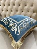 کاور کوسن مدل قاب ابریشمی - آبی درباری - تی بی جی هوم TBG Home