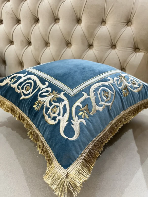 کاور کوسن مدل قاب ابریشمی - آبی درباری - تی بی جی هوم TBG Home