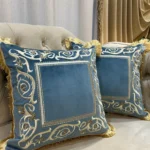 کاور کوسن مدل قاب ابریشمی - آبی درباری - تی بی جی هوم TBG Home