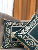 کاور کوسن مدل قاب ابریشمی - سبز - تی بی جی هوم TBG Home