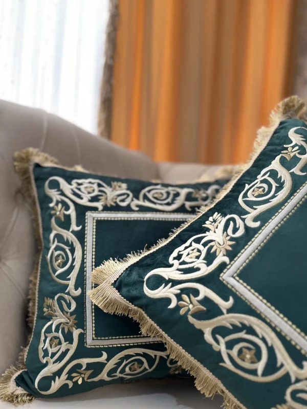 کاور کوسن مدل قاب ابریشمی - سبز - تی بی جی هوم TBG Home