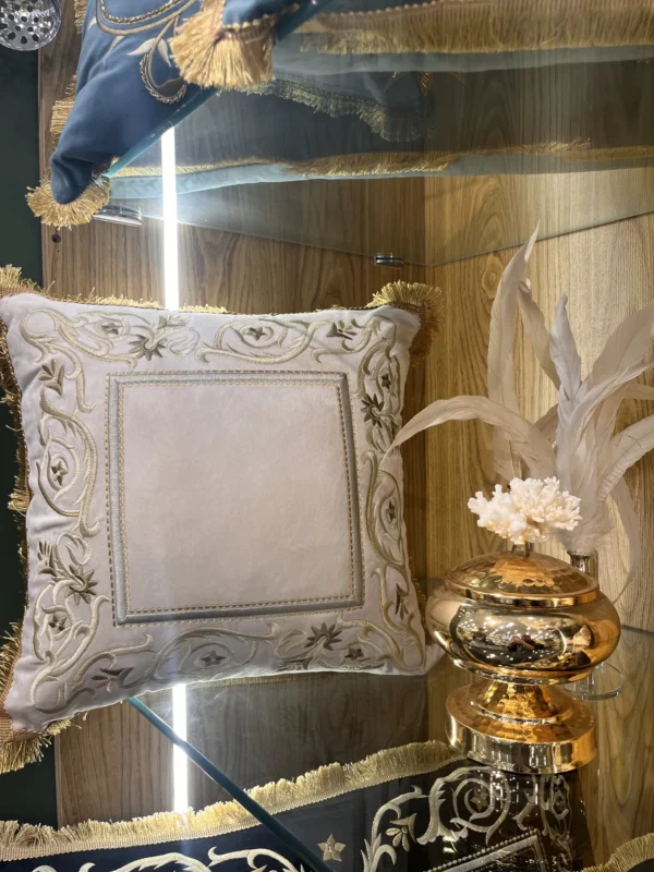 کاور کوسن مدل قاب ابریشمی - کرم شیری - تی بی جی هوم TBG Home