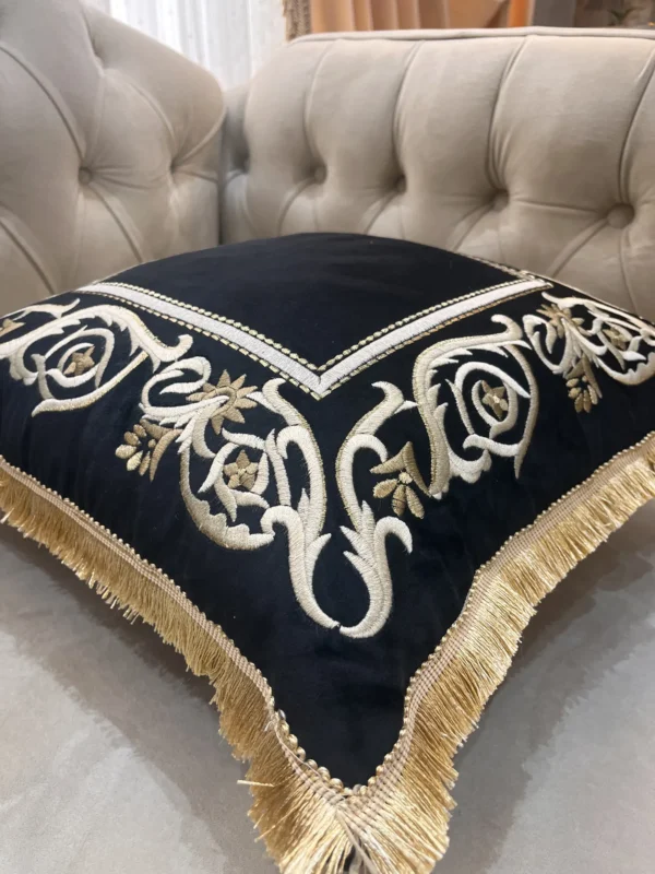 کاور کوسن مدل قاب ابریشمی - مشکی - تی بی جی هوم TBG Home