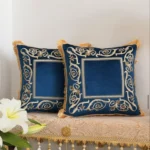 کاور کوسن مدل قاب ابریشمی - سرمه ای - تی بی جی هوم TBG Home
