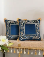 کاور کوسن مدل قاب ابریشمی - سرمه ای - تی بی جی هوم TBG Home