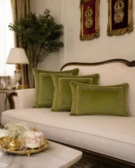 کاور کوسن مدل قاب باریک - زیتونی - تی بی جی هوم TBG Home