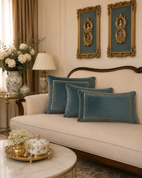 کاور کوسن مدل قاب باریک - آبی درباری - تی بی جی هوم TBG Home