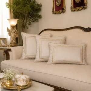 کاور کوسن مدل قاب باریک - کرم شیری - تی بی جی هوم TBG Home