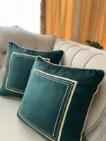 کاور کوسن مدل قاب باریک - سبز - تی بی جی هوم TBG Home