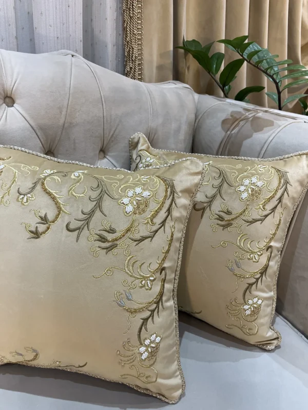 کاور کوسن مدل گلبرگ - کرم نسکافه ای - تی بی جی هوم TBG Home