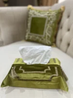 جا دستمال کاغذی مدل منگوله - زیتونی - تی بی جی هوم TBG Home