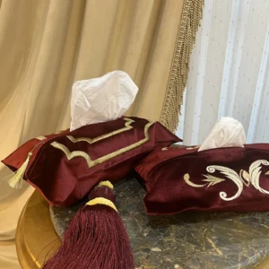 جا دستمال کاغذی مدل منگوله - زرشکی - تی بی جی هوم TBG Home