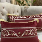 کاور کوسن مدل نوار مستطیلی - زرشکی - تی بی جی هوم TBG Home
